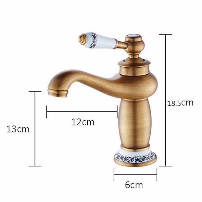 Brass Bathroom Sink Faucet,Ti-PVD Finish Single Handle One Hole Bath Taps with Hot and Cold Switch and Ceramic Valve