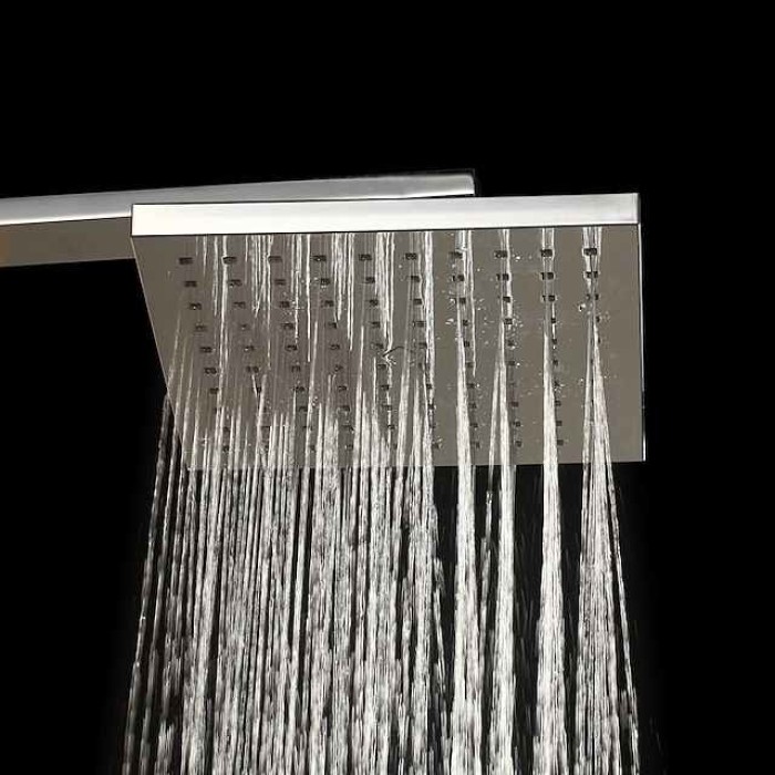 7.9 Inch Basics Rainfall Shower Head Rectangular/Contemporary Shower Head Polished Chrome