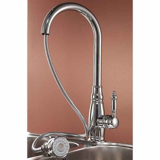 Kitchen Sink Mixer Faucet with Pull Out Sprayer, High Arc Brass Silver/Coffee Single Handle One Hole Oil-rubbed Bronze Pull Down Tall Kitchen Taps with Hot and Cold Water Hose