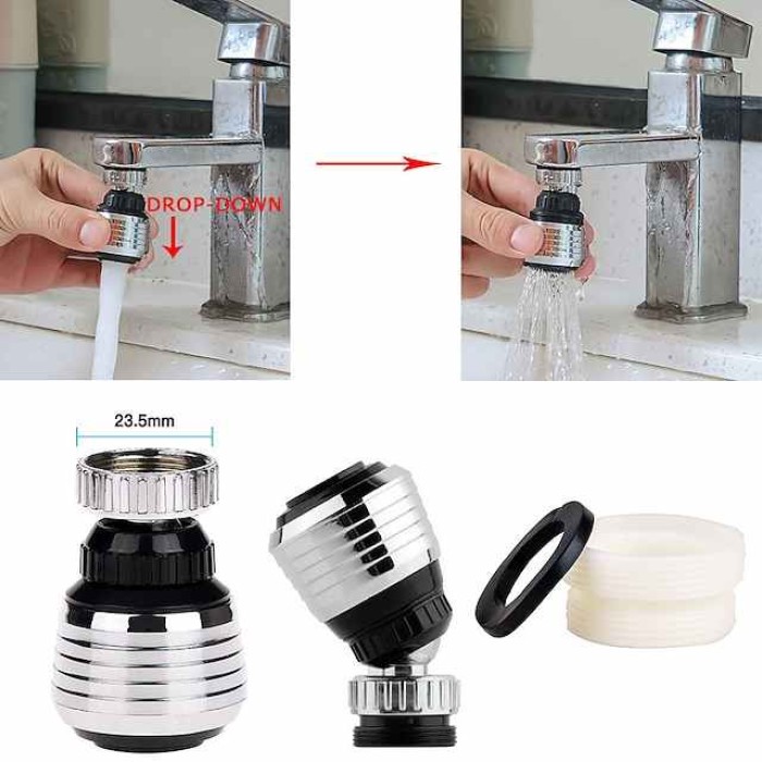 Kitchen Sink Faucet Sprayer Water Saving Aerator 360 Degrees Rotatable Bubbler Filter Free To Bend Nozzle Flexible Tap