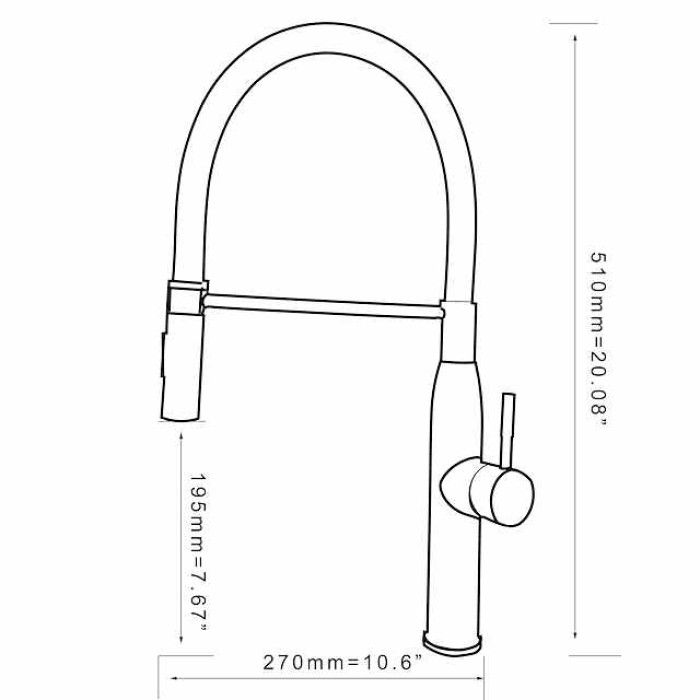 Single Handle Kitchen Faucet,One Hole Brushed Pull-out/Pull-down Rotatable Vessel Stainless Steel Contemporary Kitchen Taps with Cold and Hot Water