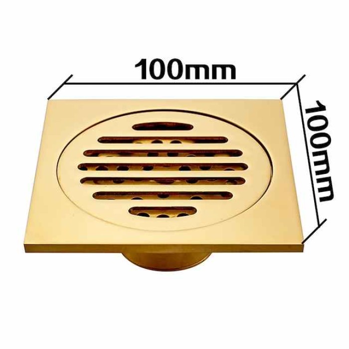 Square Shower Floor Drain Brass Removable Multipurpose Invisible Look Brass and Zinc Alloy Drain 1 pc