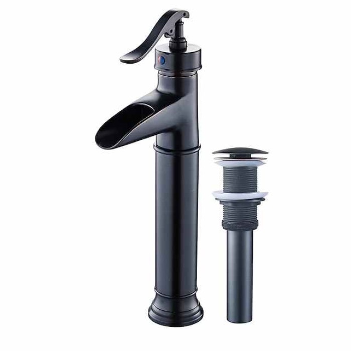 Bathroom Sink Faucet - Thermostatic / Widespread Oil-rubbed Bronze Vessel Single Handle One HoleBath Taps