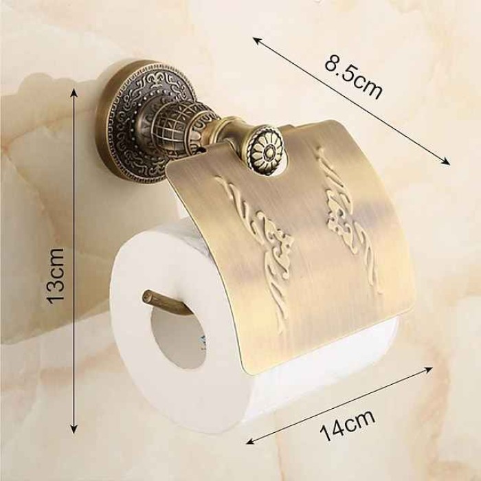 Toilet Paper Holders Antique Brass Carved Toilet Paper Holder for Bathroom 1pc