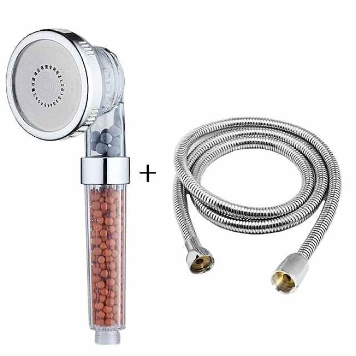 Stainless Steel Shower Head, Filter Filtration High Pressure Water Saving 3 Mode Function Spray Handheld Showerheads for Dry Skin & Hair