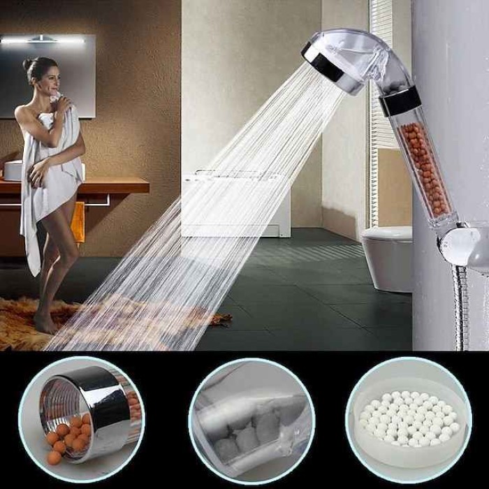 300 Holes Super Pressure Shower Head With Chrome Square Rainfall Handhold Water Saving Sprayer,Stainless Steel Plate and Durable Material