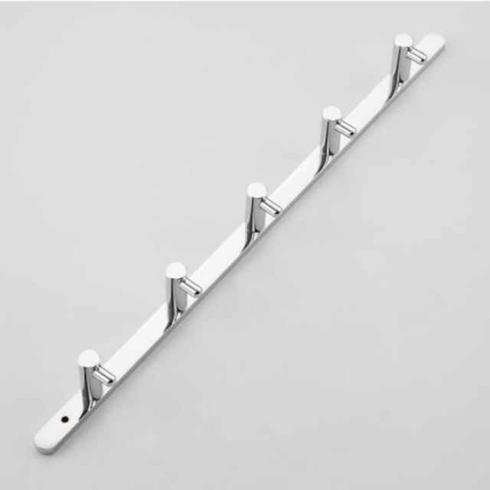 Brass Robe Hook Wall Mount Entryway Storage Rack for Jackets Coats Hats Scarves - 4 Hooks Contemporary Chrome