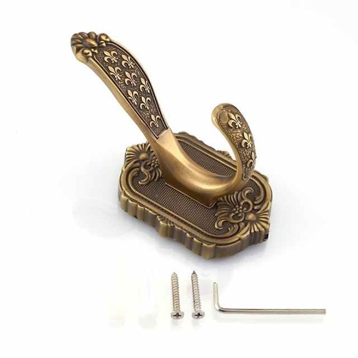 Antique Brass Towel Hook Multifunction Bathroom Robe Hooks Wall Mounted 1pc