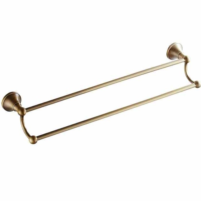 Multifunction Towel Bar New Design Antique Brass Double Rods Bathroom Shelf Wall Mounted 1pc