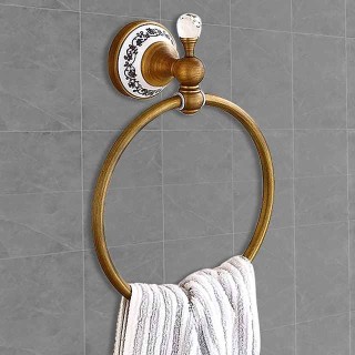 Antique Brass Towel Ring for Bathroom Contemporary Matte Brass Wall Mounted Bathroom Accessory 1PC