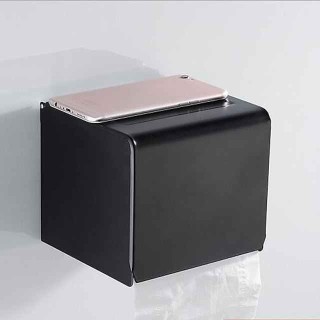 Toilet Paper Holder Contemporary Aluminum Wall Mounted Toilet Paper Roll Holder Matte Black 1pc