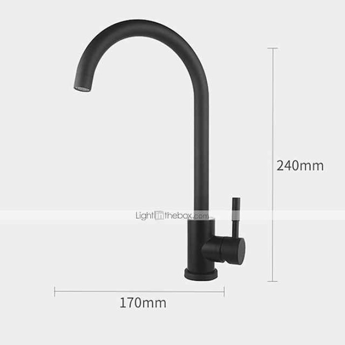 Stainless Steel Kitchen Faucet,Brushed Free Standing Single Handle One Hole Standard Spout High Arc 360° Rotatable Bathroom Sink Faucet with Hot and Cold Water Switch