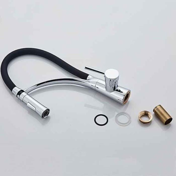 Kitchen faucet - Single Handle One Hole Electroplated Pull-out / ­Pull-down Vessel