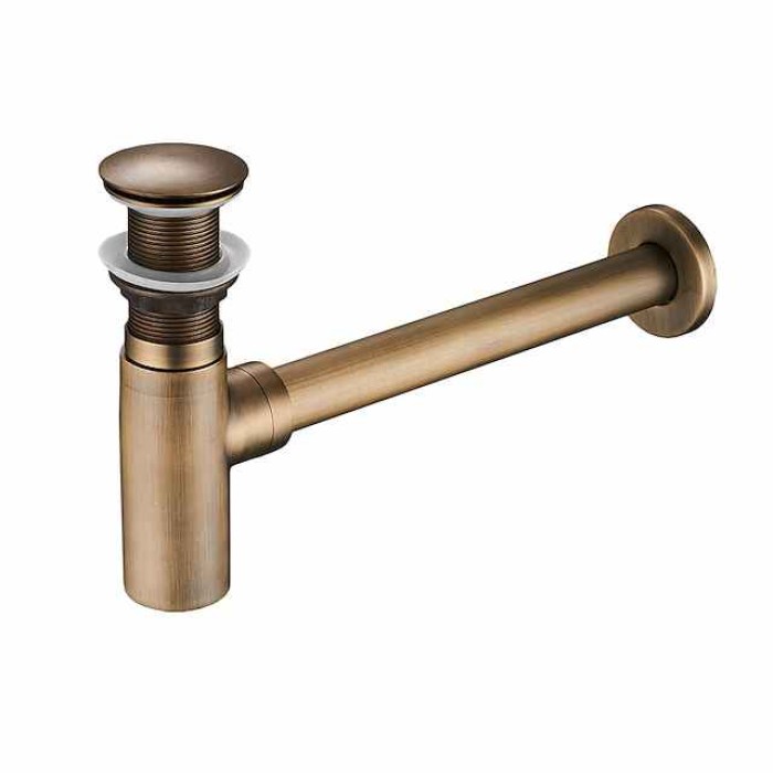 Faucet Accessory Superior Quality - Contemporary Copper Pop-up Water Drain Without Overflow Chrome