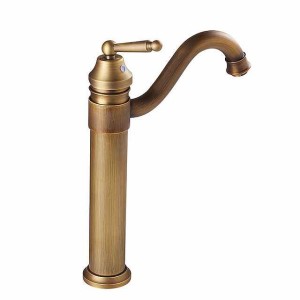 Bathroom Sink Faucet - Rotatable Antique Brass / Electroplated Centerset Single Handle One HoleBath Taps