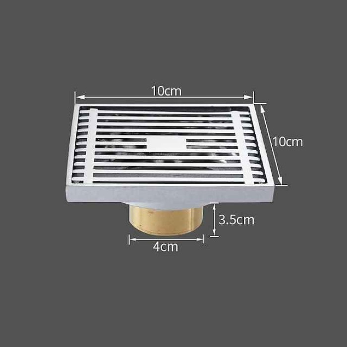 Floor Drain Solid Brass Block Hair Floor Register 1pc - Bathroom 10cm*10cm