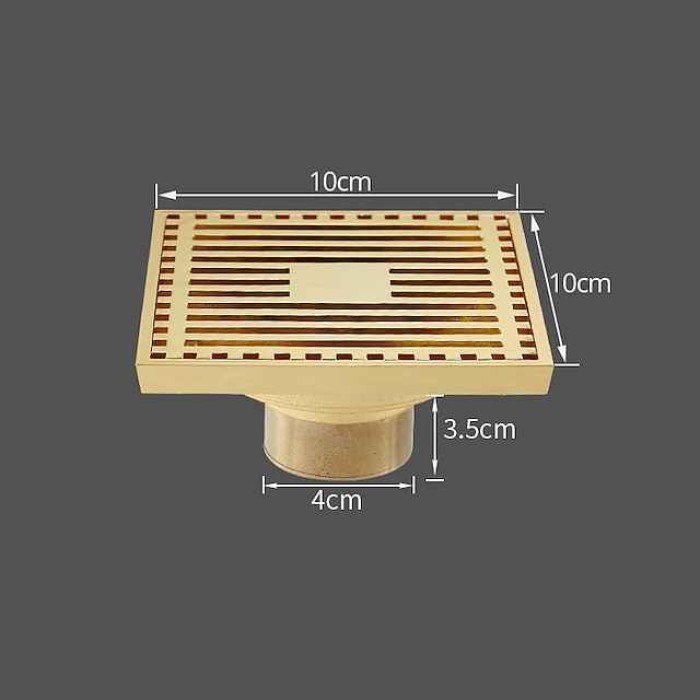 Floor Drain Solid Brass Block Hair Floor Register 1pc - Bathroom 10cm*10cm