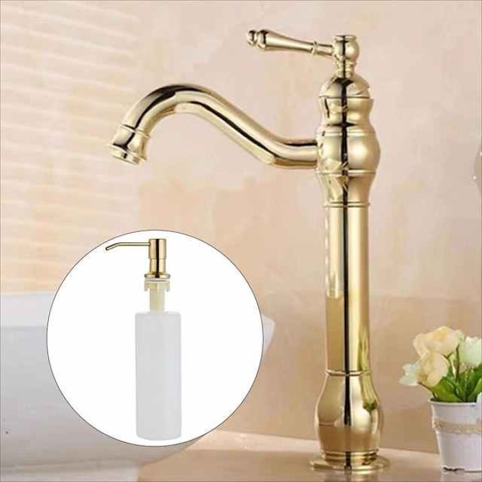 Bathroom Sink Mixer Faucet Antique Brass ORB, 360 Rotatable Basin Tap Single Handle Deck Mounted, Traditional Washroom Vessel Bath Taps