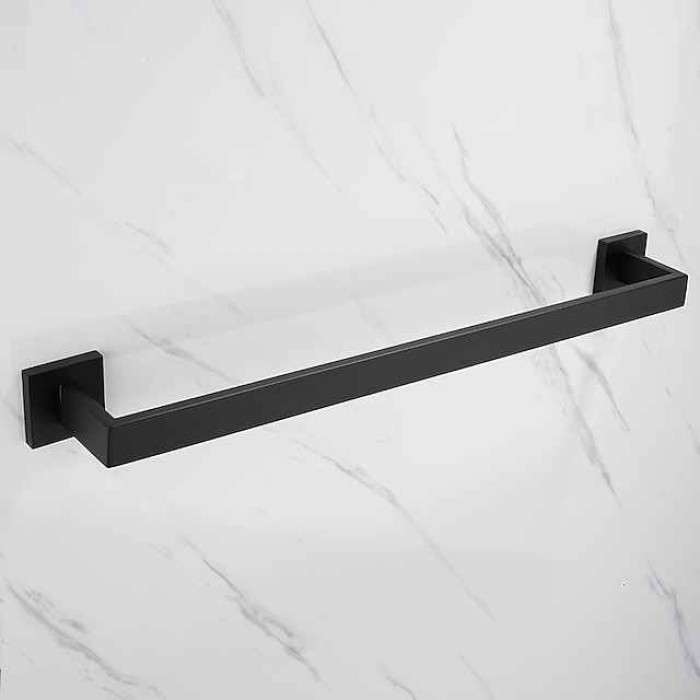 Bath Towel Bar,SUS304 Stainless Steel Towel Rack for Bathroom,Bathroom Accessories Towel Rod Heavy Duty Wall Mounted Towel Holder (Matte Black)