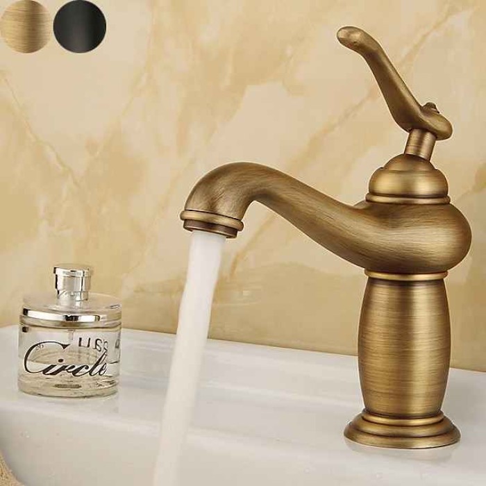 Bathroom Sink Faucet - Classic Electroplated Centerset Single Handle One HoleBath Taps