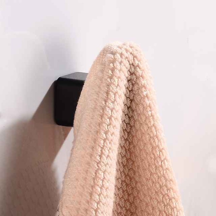 3PCS Robe Hook Wall Mounted Bathroom Towel Hook Black Stainless Steel Vintage Coat Hooks Hanger Single Decorative Bag Key Hat Clothes Rack