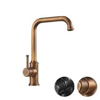 Kitchen Faucet,Single Handle Brass/Black One Hole Standard Spout,Filter, Brass Kitchen Faucet Contain with Cold and Hot Water