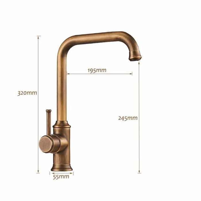 Kitchen Faucet,Single Handle Brass/Black One Hole Standard Spout,Filter, Brass Kitchen Faucet Contain with Cold and Hot Water