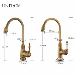 Bathroom Sink Faucet - FaucetSet / Widespread Antique Brass Centerset Single Handle One HoleBath Taps