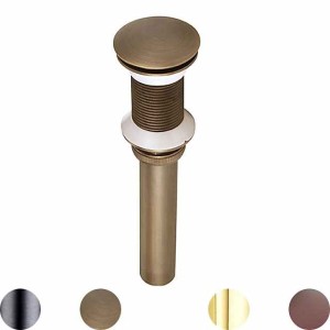 Brass Pop Up Sink Drain Stopper with Overflow Bathroom Faucet Vessel Vanity Sink Drainer