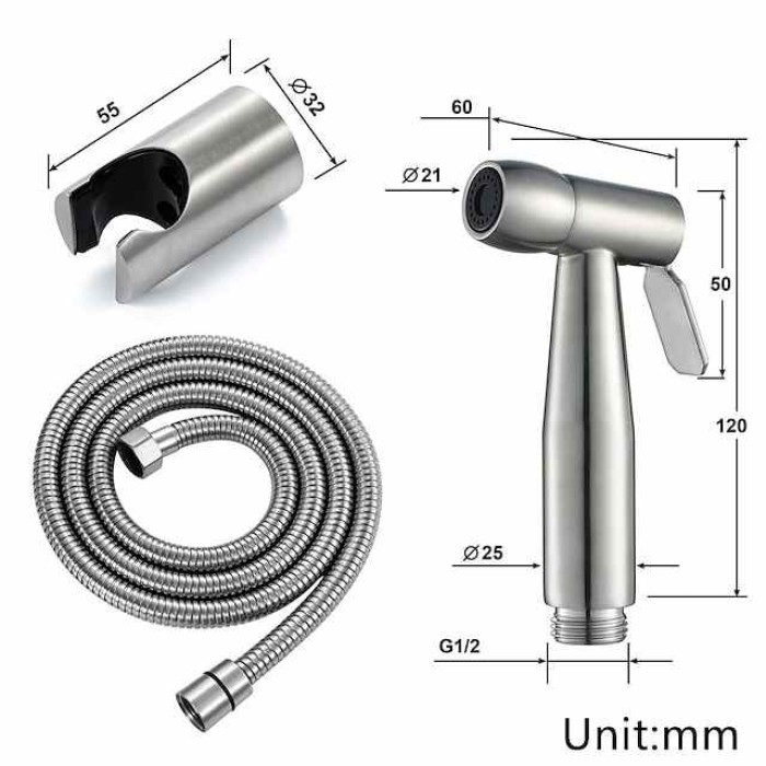 Washlet Bidet Faucet Stainless SteelToilet Handheld bidet Sprayer Self-Cleaning Contemporary