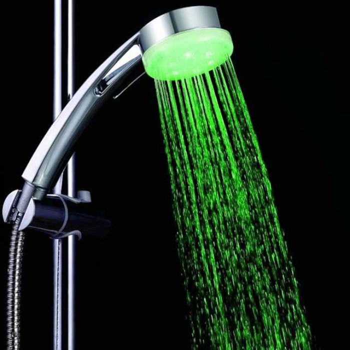 LED Shower Head Color Changing 2 Water Mode 7 Color Glow Light Automatically Changing Handheld Showerhead