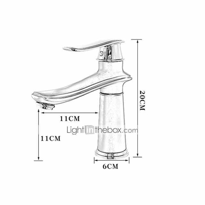 Bathroom Sink Faucet - Classic Electroplated Centerset Single Handle One HoleBath Taps