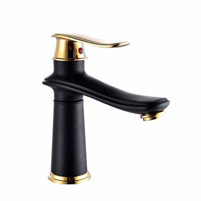 Bathroom Sink Faucet - Classic Electroplated Centerset Single Handle One HoleBath Taps