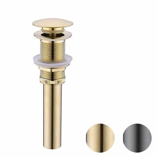 Brass Pop Up Sink Drain Stopper with Overflow Bathroom Faucet Vessel Vanity Sink Drainer