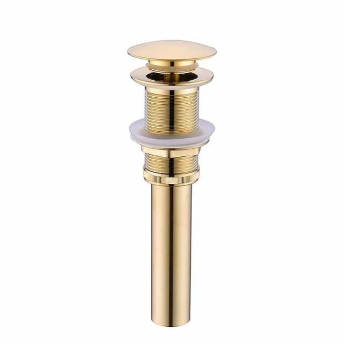 Brass Pop Up Sink Drain Stopper with Overflow Bathroom Faucet Vessel Vanity Sink Drainer