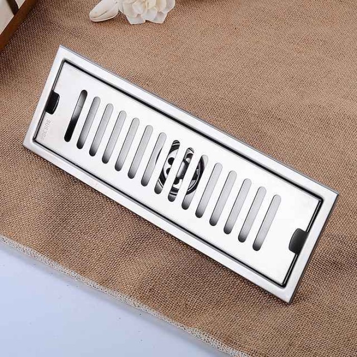 Creative Modern Stainless Steel Drain,Floor Mounted Rectangle Bathroom Accessories