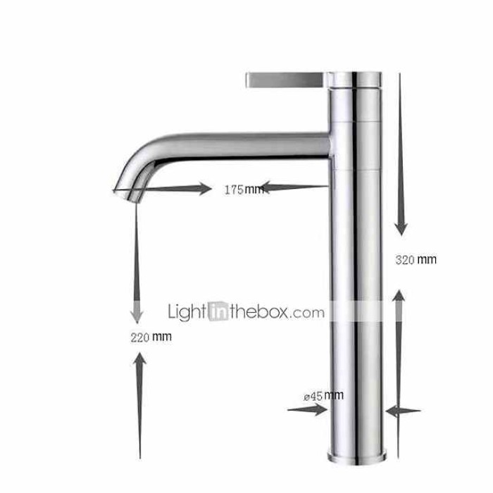 Bathroom Sink Mixer Faucet Tall, 360 Swivel Single Rotatable Handle Mono Basin Taps Deck Mounted, Washroom Monobloc Vessel Tap with Cold Hot Hose Chrome Golden Black