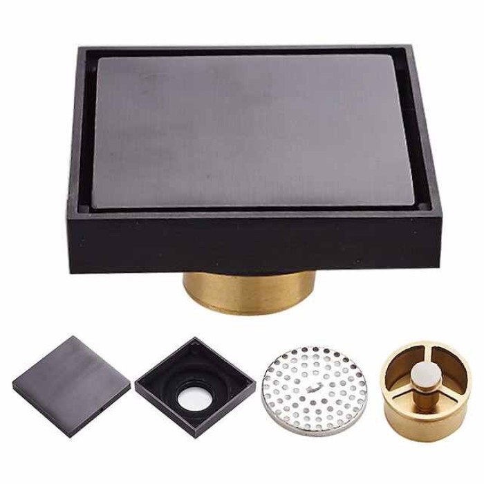 Brass Floor Mounted Bathroom Shower Floor Drain Floor Filter Square Simple Toilet Sink Drainage Filter