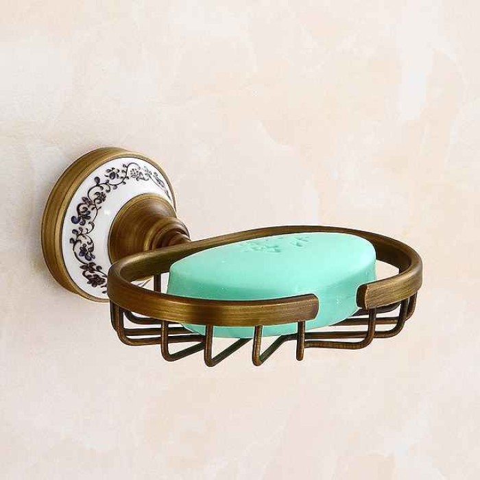 Soap Dishes & Holders Creative / Multifunction Antique / Traditional Brass / Ceramic Bathroom Wall Mounted