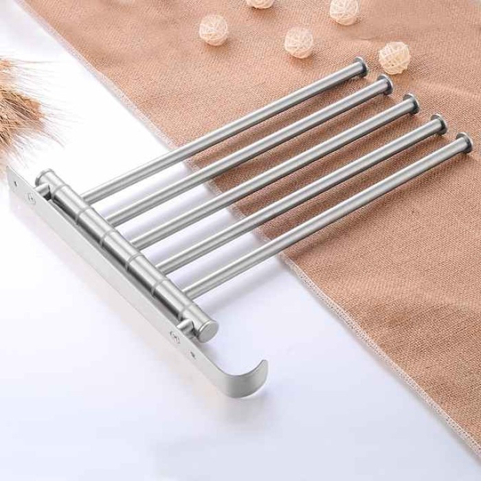 Bathroom Towel Rack Rotatable Activity Towel Bar Stainless Steel Brushed Bathroom Storage Towel Rack