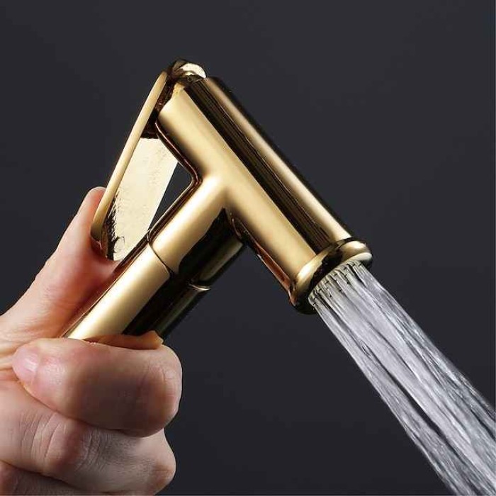 Ti-PVD Gold Handheld Bidet Sprayer with ABS Base and 1.5m Hose