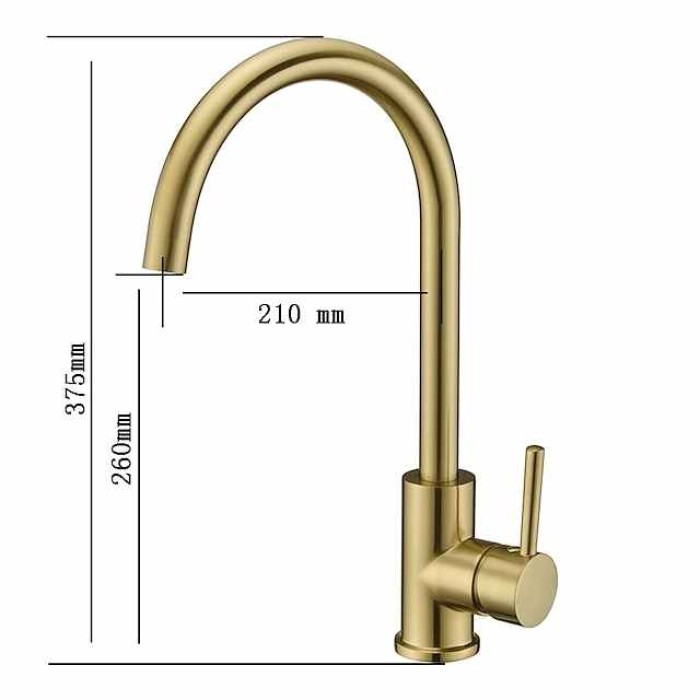 Kitchen Faucet,Single Handle Golden One Hole Rotatable Electroplated Centerset Contemporary Zinc Alloy Handle Kitchen Taps with Hot and Cold Water