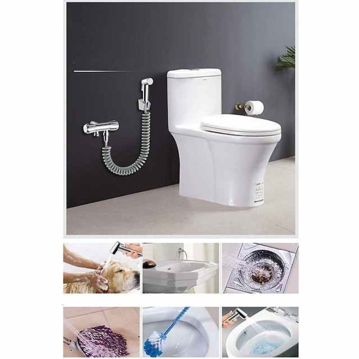 ABS Bidet Faucet Electroplated Toilet Handheld Bidet Sprayer Self-Cleaning Contemporary