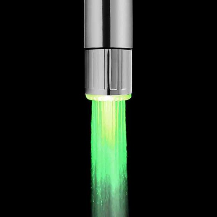 LED Light Water Faucet Tap Heads Temperature Sensor RGB Glow LED Shower Stream Bathroom Shower faucet 3 Color Changing