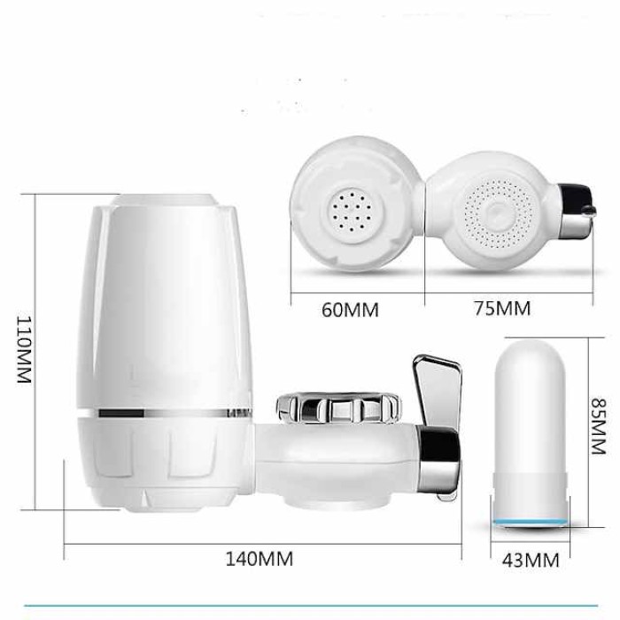 Filter Water Purifier with Kitchen Faucet,White Large Volume Tap Water Filtration System Removes Lead, Fluoride and Chlorine - Fits Standard Faucets (1 Filter Included)