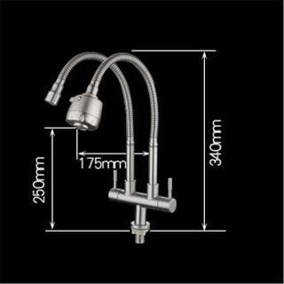 Kitchen Faucet,SUS304 Stainless Steel Brushed 2-modes Single Handle One Hole Standard Spout Contemporary Kitchen Taps