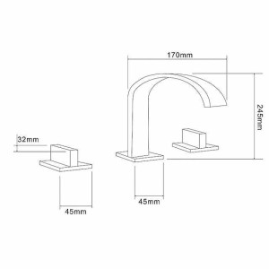 Bathroom Sink Faucet - Rotatable / Widespread / Waterfall Chrome Deck Mounted Two Handles Three HolesBath Taps