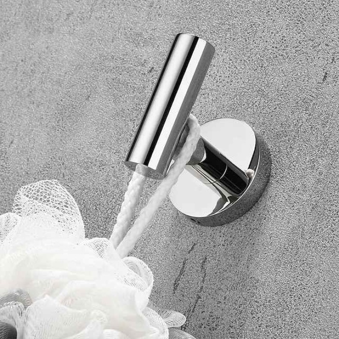 2pcs Robe Hooks,Bathroom Chrome Towel Hooks 304 Stainless Steel Wall Mounted Clothes Hooks For Bathroom/Kitchen