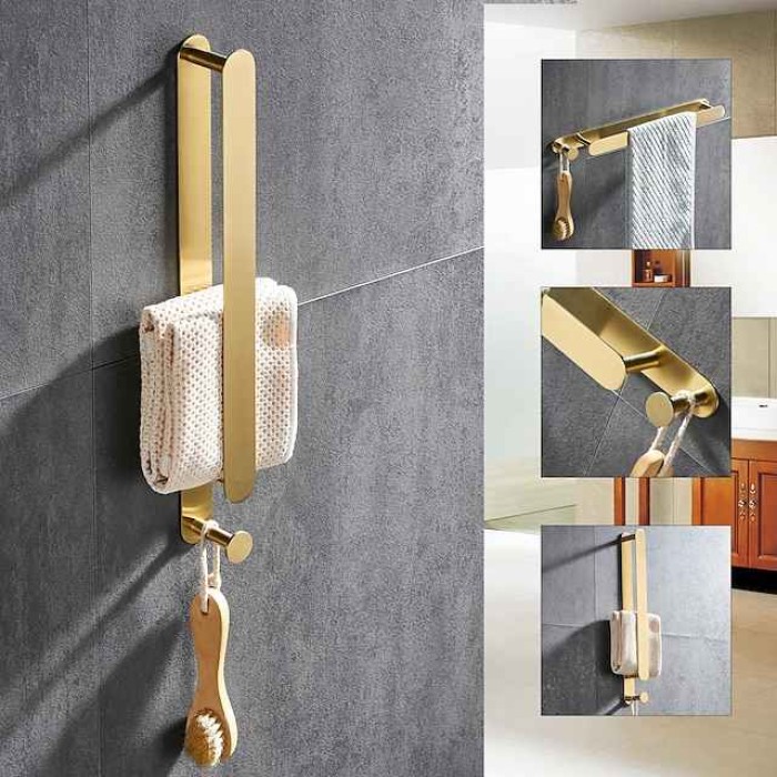 Towel Bar / Bathroom Shelf New Design / Self-adhesive / Creative Contemporary / Modern Stainless Steel 1PC - Bathroom Single / 1-Towel Bar Wall Mounted