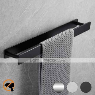 Towel Racks for Bathroom,Self-Adhesive Towel Bar Wall Mounted SUS304 Stainless Steel No Drill Towel Holders for Toilet Bathroom,Kitchen(Black/Chrome/Brushed Nickel)40cm